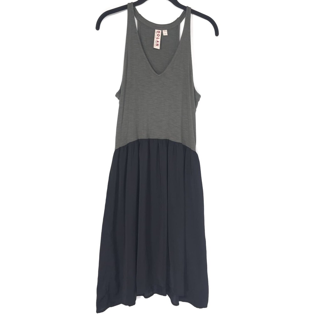 ANTHROPOLOGIE DOLAN Women's Gray Black Dress XS Sleeveless V-Neck Racerback